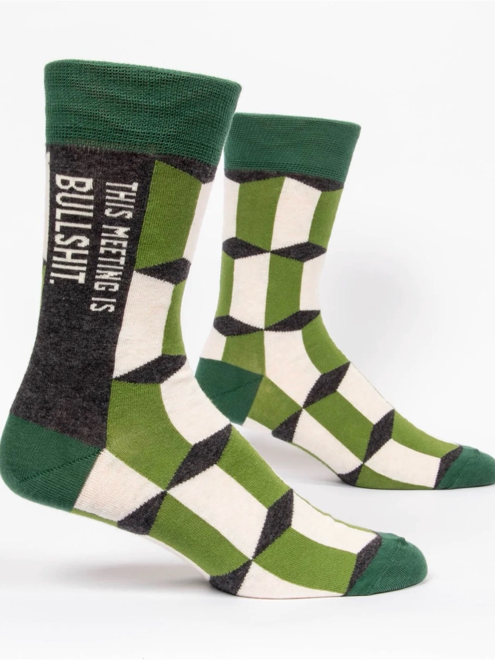 Blue Q This Meeting is Bullshit Office Humor Men’s Crew Socks NWT
